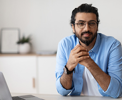 Man using secure software