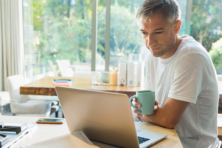 Man using laptop