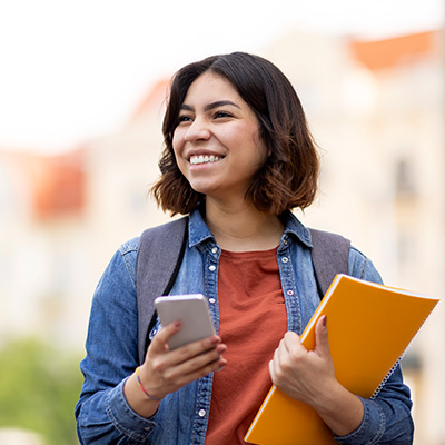 Person using government website on mobile