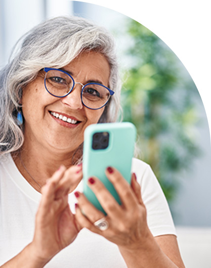 woman at home receiving government communications