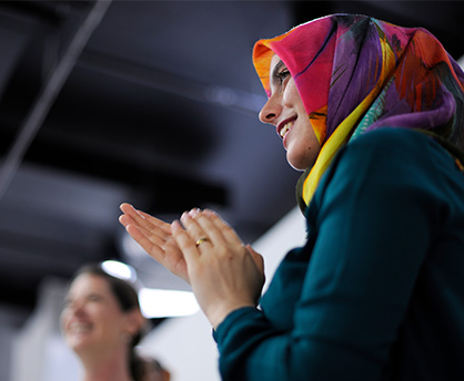 Woman clapping