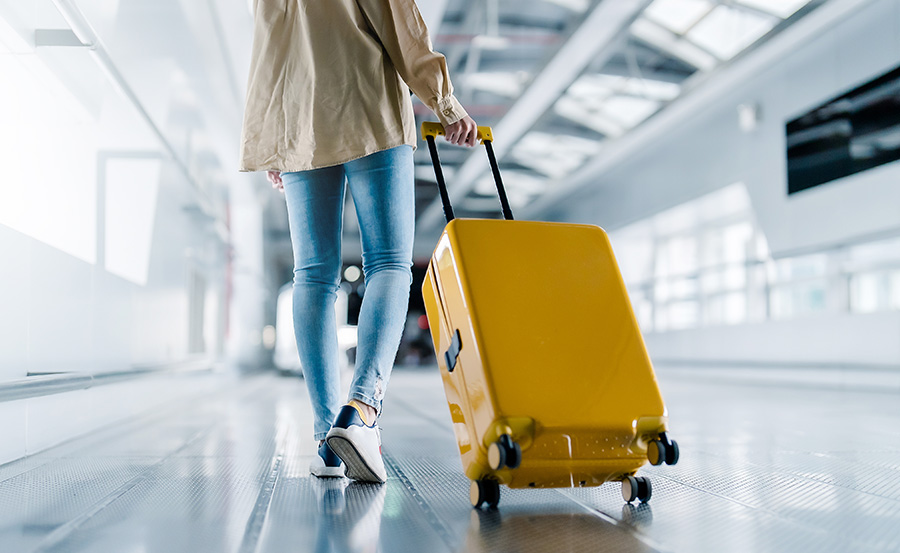 Tourist with suitcase