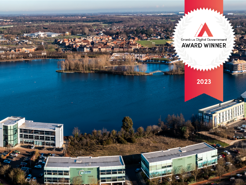 Aerial view of the city of Doncaster Council, UK.