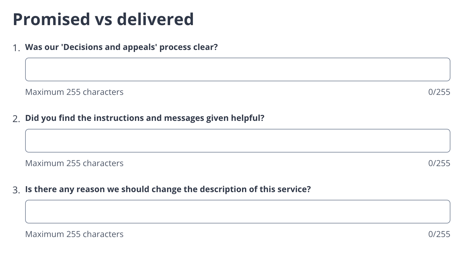 Promised vs Delivered Survey