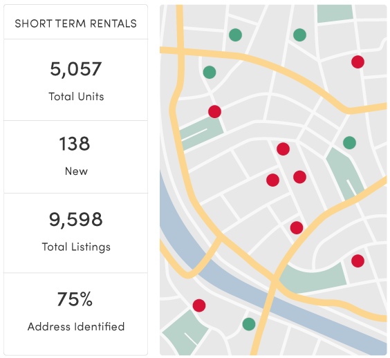 Map of Short Term Rentals illustration