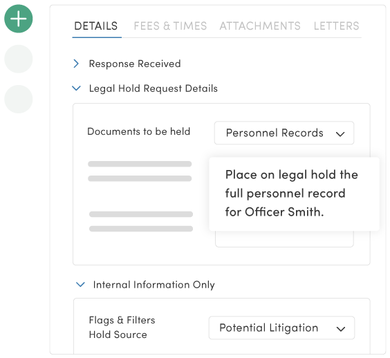 product illustration - place on legal hold