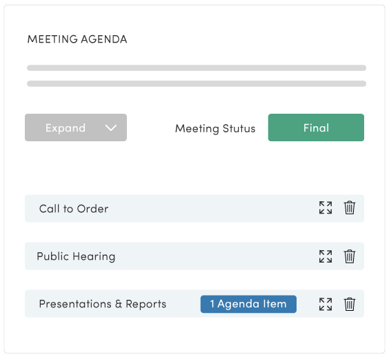 Meeting agenda management